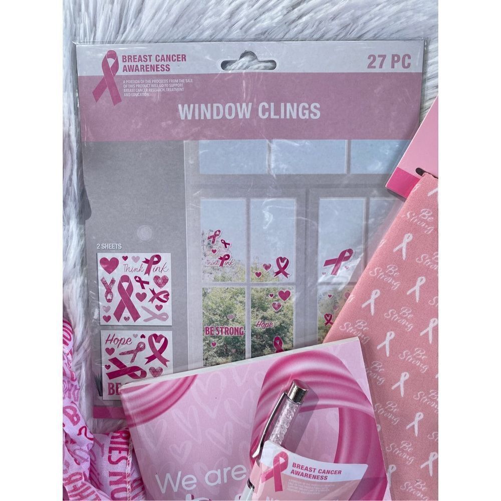 NWT 8 PC Breast Cancer Awareness Pen Socks Scarves Bandanna Set - Picture 4 of 9